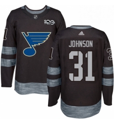 Mens Adidas St Louis Blues 31 Chad Johnson Authentic Black 1917 2017 100th Anniversary NHL Jersey Mens Adidas St Louis Blues 31 Chad Johnson Authentic Black 1917 2017 100th Anniversary NHL Jersey