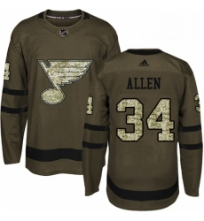 Mens Adidas St Louis Blues 34 Jake Allen Authentic Green Salute to Service NHL Jersey Mens Adidas St Louis Blues 34 Jake Allen Authentic Green Salute to Service NHL Jersey