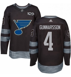 Mens Adidas St Louis Blues 4 Carl Gunnarsson Authentic Black 1917 2017 100th Anniversary NHL Jersey Mens Adidas St Louis Blues 4 Carl Gunnarsson Authentic Black 1917 2017 100th Anniversary NHL Jersey