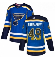 Mens Adidas St Louis Blues 49 Ivan Barbashev Authentic Blue Drift Fashion NHL Jersey Mens Adidas St Louis Blues 49 Ivan Barbashev Authentic Blue Drift Fashion NHL Jersey