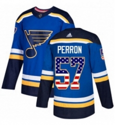 Mens Adidas St Louis Blues 57 David Perron Authentic Blue USA Flag Fashion NHL Jersey Mens Adidas St Louis Blues 57 David Perron Authentic Blue USA Flag Fashion NHL Jersey