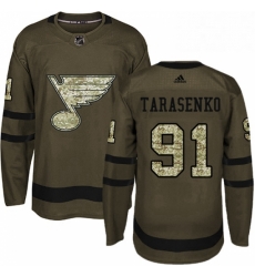 Mens Adidas St Louis Blues 91 Vladimir Tarasenko Premier Green Salute to Service NHL Jersey Mens Adidas St Louis Blues 91 Vladimir Tarasenko Premier Green Salute to Service NHL Jersey