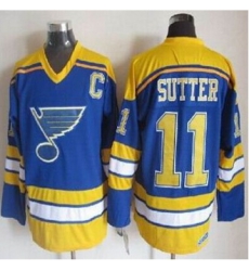 St Louis Blues #11 Brian Sutter Light Blue Yellow CCM Throwback Stitched NHL Jersey St Louis Blues #11 Brian Sutter Light Blue Yellow CCM Throwback Stitched NHL Jersey