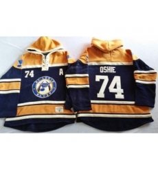 St. Louis Blues 74 T.J Oshie Navy Blue Gold Sawyer Hooded Sweatshirt Stitched Jersey St. Louis Blues 74 T.J Oshie Navy Blue Gold Sawyer Hooded Sweatshirt Stitched Jersey