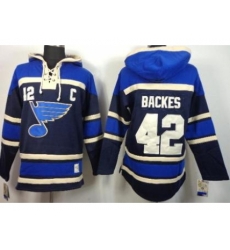 St.Louis Blues 42 David Backes Blue Lace-Up NHL Hoodie St.Louis Blues 42 David Backes Blue Lace-Up NHL Hoodie