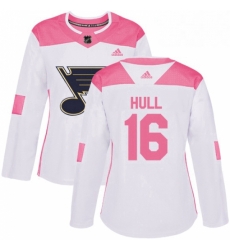 Womens Adidas St Louis Blues 16 Brett Hull Authentic WhitePink Fashion NHL Jersey Womens Adidas St Louis Blues 16 Brett Hull Authentic WhitePink Fashion NHL Jersey