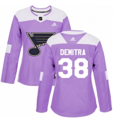 Womens Adidas St Louis Blues 38 Pavol Demitra Authentic Purple Fights Cancer Practice NHL Jersey Womens Adidas St Louis Blues 38 Pavol Demitra Authentic Purple Fights Cancer Practice NHL Jersey