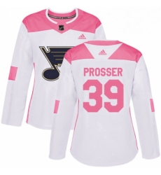 Womens Adidas St Louis Blues 39 Nate Prosser Authentic WhitePink Fashion NHL Jersey Womens Adidas St Louis Blues 39 Nate Prosser Authentic WhitePink Fashion NHL Jersey