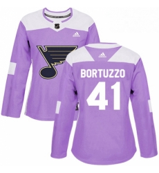 Womens Adidas St Louis Blues 41 Robert Bortuzzo Authentic Purple Fights Cancer Practice NHL Jersey Womens Adidas St Louis Blues 41 Robert Bortuzzo Authentic Purple Fights Cancer Practice NHL Jersey