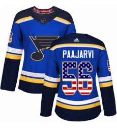 Womens Adidas St Louis Blues 56 Magnus Paajarvi Authentic Blue USA Flag Fashion NHL Jersey Womens Adidas St Louis Blues 56 Magnus Paajarvi Authentic Blue USA Flag Fashion NHL Jersey