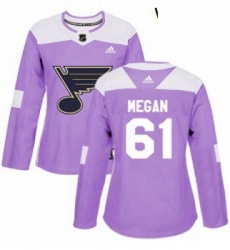 Womens Adidas St Louis Blues 61 Wade Megan Authentic Purple Fights Cancer Practice NHL Jersey Womens Adidas St Louis Blues 61 Wade Megan Authentic Purple Fights Cancer Practice NHL Jersey