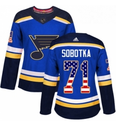 Womens Adidas St Louis Blues 71 Vladimir Sobotka Authentic Blue USA Flag Fashion NHL Jersey Womens Adidas St Louis Blues 71 Vladimir Sobotka Authentic Blue USA Flag Fashion NHL Jersey