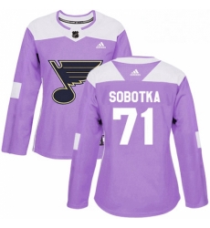 Womens Adidas St Louis Blues 71 Vladimir Sobotka Authentic Purple Fights Cancer Practice NHL Jersey Womens Adidas St Louis Blues 71 Vladimir Sobotka Authentic Purple Fights Cancer Practice NHL Jersey