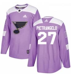 Youth Adidas St Louis Blues 27 Alex Pietrangelo Authentic Purple Fights Cancer Practice NHL Jersey Youth Adidas St Louis Blues 27 Alex Pietrangelo Authentic Purple Fights Cancer Practice NHL Jersey