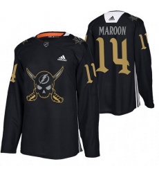 Men Tampa Bay Lightning 14 Pat Maroon Black Gasparilla Inspired Pirate Themed Warmup Stitched jersey Men Tampa Bay Lightning 14 Pat Maroon Black Gasparilla Inspired Pirate Themed Warmup Stitched jersey