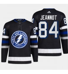 Men Tampa Bay Lightning 84 Tanner Jeannot Black Alternate Premier Breakaway Stitched Jersey Men Tampa Bay Lightning 84 Tanner Jeannot Black Alternate Premier Breakaway Stitched Jersey