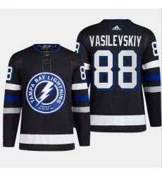 Men Tampa Bay Lightning 88 Andrei Vasilevskiy Black Alternate Premier Breakaway Stitched Jersey Men Tampa Bay Lightning 88 Andrei Vasilevskiy Black Alternate Premier Breakaway Stitched Jersey