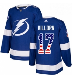 Mens Adidas Tampa Bay Lightning 17 Alex Killorn Authentic Blue USA Flag Fashion NHL Jersey Mens Adidas Tampa Bay Lightning 17 Alex Killorn Authentic Blue USA Flag Fashion NHL Jersey