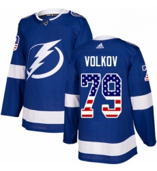 Mens Adidas Tampa Bay Lightning 79 Alexander Volkov Authentic Blue USA Flag Fashion NHL Jersey Mens Adidas Tampa Bay Lightning 79 Alexander Volkov Authentic Blue USA Flag Fashion NHL Jersey