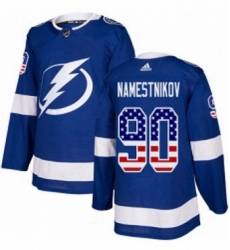 Mens Adidas Tampa Bay Lightning 90 Vladislav Namestnikov Authentic Blue USA Flag Fashion NHL Jersey Mens Adidas Tampa Bay Lightning 90 Vladislav Namestnikov Authentic Blue USA Flag Fashion NHL Jersey