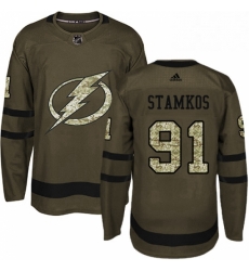 Mens Adidas Tampa Bay Lightning 91 Steven Stamkos Authentic Green Salute to Service NHL Jersey Mens Adidas Tampa Bay Lightning 91 Steven Stamkos Authentic Green Salute to Service NHL Jersey