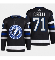 Men's Tampa Bay Lightning #71 Anthony Cirelli Black 2024 Stadium Series Stitched Jersey Men's Tampa Bay Lightning #71 Anthony Cirelli Black 2024 Stadium Series Stitched Jersey