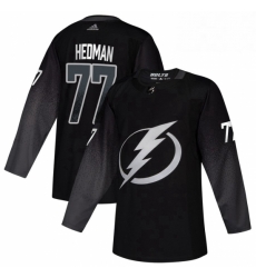 Mens Tampa Bay Lightning 77 Victor Hedman adidas Alternate Authentic Player Jersey Black Mens Tampa Bay Lightning 77 Victor Hedman adidas Alternate Authentic Player Jersey Black