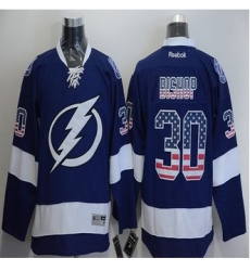Tampa Bay Lightning #30 Ben Bishop Blue USA Flag Fashion Stitched NHL Jersey Tampa Bay Lightning #30 Ben Bishop Blue USA Flag Fashion Stitched NHL Jersey