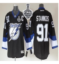 Tampa Bay Lightning #91 Steven Stamkos Black 2015 Stanley Cup Stitched NHL Jersey Tampa Bay Lightning #91 Steven Stamkos Black 2015 Stanley Cup Stitched NHL Jersey