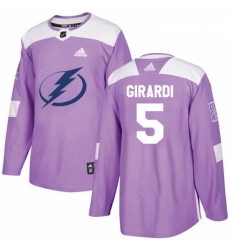 Youth Adidas Tampa Bay Lightning 5 Dan Girardi Authentic Purple Fights Cancer Practice NHL Jersey Youth Adidas Tampa Bay Lightning 5 Dan Girardi Authentic Purple Fights Cancer Practice NHL Jersey