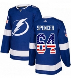 Youth Adidas Tampa Bay Lightning 64 Matthew Spencer Authentic Blue USA Flag Fashion NHL Jersey Youth Adidas Tampa Bay Lightning 64 Matthew Spencer Authentic Blue USA Flag Fashion NHL Jersey