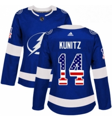 Womens Adidas Tampa Bay Lightning 14 Chris Kunitz Authentic Blue USA Flag Fashion NHL Jersey Womens Adidas Tampa Bay Lightning 14 Chris Kunitz Authentic Blue USA Flag Fashion NHL Jersey