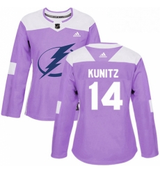 Womens Adidas Tampa Bay Lightning 14 Chris Kunitz Authentic Purple Fights Cancer Practice NHL Jersey Womens Adidas Tampa Bay Lightning 14 Chris Kunitz Authentic Purple Fights Cancer Practice NHL Jersey