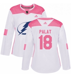 Womens Adidas Tampa Bay Lightning 18 Ondrej Palat Authentic WhitePink Fashion NHL Jersey Womens Adidas Tampa Bay Lightning 18 Ondrej Palat Authentic WhitePink Fashion NHL Jersey