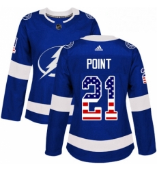 Womens Adidas Tampa Bay Lightning 21 Brayden Point Authentic Blue USA Flag Fashion NHL Jersey Womens Adidas Tampa Bay Lightning 21 Brayden Point Authentic Blue USA Flag Fashion NHL Jersey