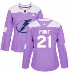 Womens Adidas Tampa Bay Lightning 21 Brayden Point Authentic Purple Fights Cancer Practice NHL Jersey Womens Adidas Tampa Bay Lightning 21 Brayden Point Authentic Purple Fights Cancer Practice NHL Jersey
