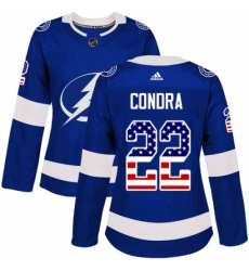 Womens Adidas Tampa Bay Lightning 22 Erik Condra Authentic Blue USA Flag Fashion NHL Jersey Womens Adidas Tampa Bay Lightning 22 Erik Condra Authentic Blue USA Flag Fashion NHL Jersey