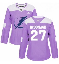 Womens Adidas Tampa Bay Lightning 27 Ryan McDonagh Authentic Purple Fights Cancer Practice NHL Jersey Womens Adidas Tampa Bay Lightning 27 Ryan McDonagh Authentic Purple Fights Cancer Practice NHL Jersey