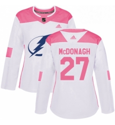 Womens Adidas Tampa Bay Lightning 27 Ryan McDonagh Authentic White Pink Fashion NHL Jersey Womens Adidas Tampa Bay Lightning 27 Ryan McDonagh Authentic White Pink Fashion NHL Jersey