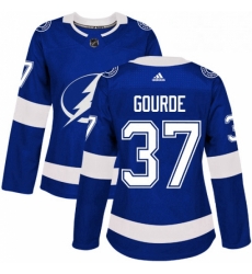Womens Adidas Tampa Bay Lightning 37 Yanni Gourde Authentic Royal Blue Home NHL Jersey Womens Adidas Tampa Bay Lightning 37 Yanni Gourde Authentic Royal Blue Home NHL Jersey