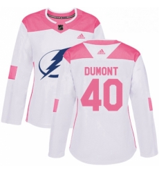 Womens Adidas Tampa Bay Lightning 40 Gabriel Dumont Authentic WhitePink Fashion NHL Jersey Womens Adidas Tampa Bay Lightning 40 Gabriel Dumont Authentic WhitePink Fashion NHL Jersey