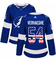 Womens Adidas Tampa Bay Lightning 54 Carter Verhaeghe Authentic Blue USA Flag Fashion NHL Jersey Womens Adidas Tampa Bay Lightning 54 Carter Verhaeghe Authentic Blue USA Flag Fashion NHL Jersey