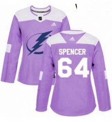Womens Adidas Tampa Bay Lightning 64 Matthew Spencer Authentic Purple Fights Cancer Practice NHL Jersey Womens Adidas Tampa Bay Lightning 64 Matthew Spencer Authentic Purple Fights Cancer Practice NHL Jersey