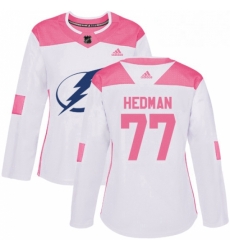 Womens Adidas Tampa Bay Lightning 77 Victor Hedman Authentic WhitePink Fashion NHL Jersey Womens Adidas Tampa Bay Lightning 77 Victor Hedman Authentic WhitePink Fashion NHL Jersey