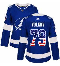 Womens Adidas Tampa Bay Lightning 79 Alexander Volkov Authentic Blue USA Flag Fashion NHL Jersey Womens Adidas Tampa Bay Lightning 79 Alexander Volkov Authentic Blue USA Flag Fashion NHL Jersey