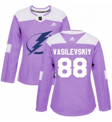 Womens Adidas Tampa Bay Lightning 88 Andrei Vasilevskiy Authentic Purple Fights Cancer Practice NHL Jersey Womens Adidas Tampa Bay Lightning 88 Andrei Vasilevskiy Authentic Purple Fights Cancer Practice NHL Jersey