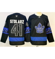 Men Toronto Maple Leafs 41 Anthony Stolarz Black 2024 25 Stitched Hockey Jersey