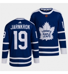 Men Toronto Maple Leafs Black 19 Calle Jarnkrok Blue 2022 Reverse Retro Stitched Jersey Men Toronto Maple Leafs Black 19 Calle Jarnkrok Blue 2022 Reverse Retro Stitched Jersey