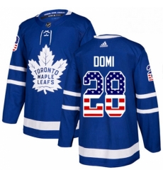 Mens Adidas Toronto Maple Leafs 28 Tie Domi Authentic Royal Blue USA Flag Fashion NHL Jersey Mens Adidas Toronto Maple Leafs 28 Tie Domi Authentic Royal Blue USA Flag Fashion NHL Jersey