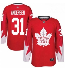 Mens Adidas Toronto Maple Leafs 31 Frederik Andersen Premier Red Alternate NHL Jersey Mens Adidas Toronto Maple Leafs 31 Frederik Andersen Premier Red Alternate NHL Jersey